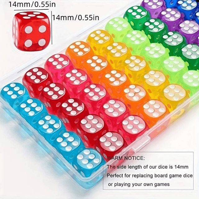  Dés 🎲 De Jeu En Acrylique À 6 Faces (lots de 5)